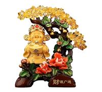 Songnim Statua in resina del Dio della Fortuna Feng Shui, decorazione in cristallo, albero dei soldi, fortuna, ricchezza, ornamenti, decorazione da tavolo for ufficio domestico(L)