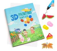 SONGTIY Modello di Stampa 3D, Libro di Pittura con Disegno a Penna 3D Premium, 40 Modelli Colorati Stencil Riutilizzabili con Una Piastra Trasparente per Regalo Fai-da-Te per Bambini