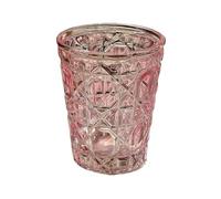 SONGYL-20249 Bicchieri Bicchieri da bere vintage in rilievo, bicchiere in vetro colorato a bocca larga 10,8 once(Light Pink)