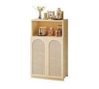 SONGYL-20249 Credenza Cucina Kitchen Sideboard Living Room Storage Floor-standing Rattan Double Doors with Compartments 66cm Sideboard(Bianco)