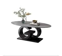 SONGYL-20249 Tavolo occasionale Coffee Table with Metal Base, Oval Center, Sturdy Modern Tea, Sofa Cocktail for Kitchen,Balcony,Office,Meeting Room Tavolini da caffè(Grijs)