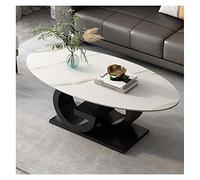 SONGYL-20249 Tavolo occasionale Coffee Table with Metal Base, Oval Center, Sturdy Modern Tea, Sofa Cocktail for Kitchen,Balcony,Office,Meeting Room Tavolini da caffè(Bianco)