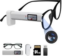 SONGYUKA Videocamera sportiva ultra leggera da 2,7 K, compatibile con occhiali da 21 g, con POV e audio senza perdita di dati, per viaggiatori/affari, batteria di riserva con 2 ore estese (WHITE64