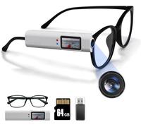 SONGYUKA Videocamera sportiva ultra leggera da 2,7 K, compatibile con occhiali da 21 g, con POV e audio senza perdita di dati, per viaggiatori/affari, batteria di riserva con 2 ore estese (WHITE64)