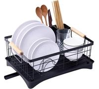 Sonhomay Scolapiatti da cucina con portaposate e vassoio antigoccia rimovibile, per bancone della cucina