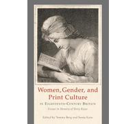 Sonia Kane Women, Gender, and Print Culture in Eighteenth-Cen (Copertina rigida)