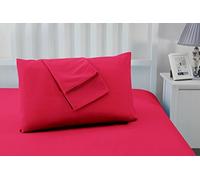 Sonia Moer Federe in Microfibra Spazzolata Super Morbida - Set Di 2 Federe Traspiranti e Ipoallergeniche Non Stirate, Rosso, 50W X 75L cm