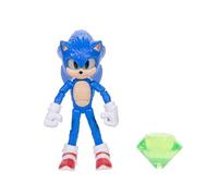 Sonic 3 Movie - Action Figure Articolata di Sonic con Smeraldo in Scala 13 cm, Personaggi Sonic 3 Wave 3