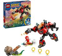 LEGO Sonic the Hedgehog Knuckles vs. il Mech Egg Crusher del Dr. Eggman - Set con 2 Minifigure, Anelli e Smeraldi del Caos - Regalo per Bambini e Bambine da 8 Anni in su Fan dei Videogiochi - 77005