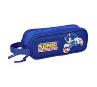 Sonic - Astuccio doppio per bambini, ideale per bambini e scuole, comodo e versatile, qualità e resistenza, 21 x 6 x 8 cm