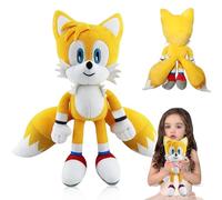 Sonic Cartoon Peluche, 30cm Imbottito Sonico, Simpatico Bambola Farcito, The Hedgehog per Bambini, Giallo