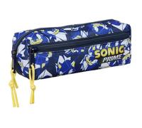 safta Sonic City - Astuccio triplo piccolo, astuccio per bambini, ideale per bambini in età scolastica, comodo e versatile, qualità e resistenza, 22 x 6 x 8,5 cm, blu, M, Casual