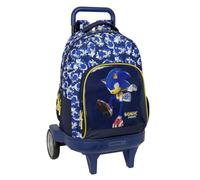 safta Sonic City - Zaino grande con ruote, compatto evoluzione, rimovibile, ideale per bambini di diverse età, comodo e versatile, qualità e resistenza, 33 x 22 x 45 cm, blu, M, Casual