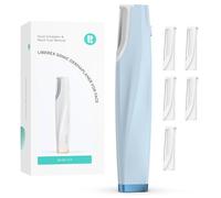 Sonic Dermaplaning Tool per il viso, rasoio Dermaplaning ricaricabile con 6 ricariche di dermablades, peli del viso e rimozione della peluria alla pesca, per donne (blu)