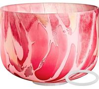 Sonic Energy Campana tibetana in cristallo da 10 pollici, 432 Hz, tono C4, chakra della radice, marmorizzato, per meditazione, yoga, guarigione del suono, con anello in silicone (MCSB10C)