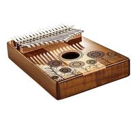 Kalimba - Pianoforte a pollice, 17 chiavi in acciaio con corpo in acacia cava e acero, scala principale C, include martello e custodia, per terapia di guarigione del suono, yoga e meditazione