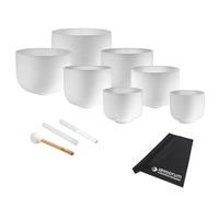 Sonic Energy Meinl CSBSETCHA Crystal Singing Bowl Chakra Set + Batti/Grattugio/7 anelli in silicone + panno in microfibra Keepdrum