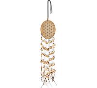 Sonic Energy Kenari Chimes, Flower of Life - Acchiappasogni con fiore della vita, conchiglie in noce Kenari su 10 corde - Per Feng Shui, decorazione, regalo (SKFOLL)
