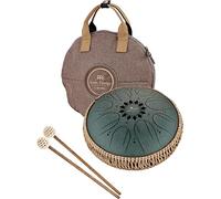 Sonic Energy Steel Tongue Drum - Tongue Drum Octave 10 pollici in F Sharp Minor - Per Meditazione, Yoga, Percussioni - Dark Green Acciaio Verniciato a Polvere - Include Mallet e Borsa (MOSTD4DG)