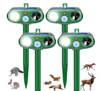 Sonic Fortress Pro 2026 - Dispositivi repellenti per cervi, per scoiattoli, fortezza professionali, IP65, deterrente per animali e gatti, con sensore di movimento e luce flash, per spaventare il cane