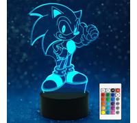 Sonic Giocattolo 3d Luce Notturna Bambini Lampada Sonik 16 Variazioni Di Colore