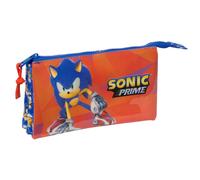 Sonic Prime - Triple Pencil Case, Children's Pencil Case, Ideal for School-Aged