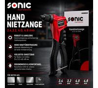 SONIC Profi Rivettatrice Manuale Per Nieten In Alluminio Acciaio Inox