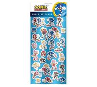 Sonic Stickers Sheet | Sonic The Hedgehog | 27 adesivi gonfi | riempitivi per sacchetti per feste | Adesivi per album | Regali sonici | Cancelleria sonica | Adesivi per bambini
