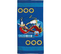 Sonic, Telo Mare in Spugna 100% Cotone, Cm.70X140, Telo Piscina, Blu