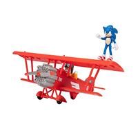 Sonic The Hedgehog 2 The Tornado Playset - Veicolo Biplano, Figura Sonica e Figura Esclusiva Tails, Gira l'Elica Aerei e Posa Sonic sulle Ali con questo Playset Interattivo!