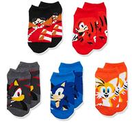 Sonic The Hedgehog 5 Pack No Show Socks Calzini Casual, Colori Assortiti, 6-8.5 Bambini e Ragazzi