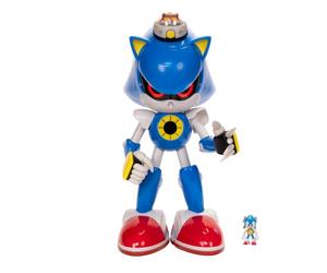 Sonic the Hedgehog 50.8cm Metal Sonic vs 6.3cm Sonic Set di Action Figure | Licenza ufficiale da Jakks Pacific, Classic Sonic Figures, Light Up Eyes Feature Figure, 3+