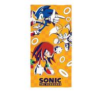 Sonic the Hedgehog Asciugamano Bambini Ufficiale | Morbidezza ultra morbida | Design Play | Perfetto per casa, bagno, spiaggia e piscina | Taglia unica 70 x 140 cm | 100% cotone