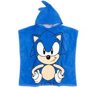 Sonic The Hedgehog Asciugamano poncho per bambini, asciugamano da bagno blu con capelli a spillo 3D, costume da bagno da spiaggia per ragazzi o ragazze, prodotto da gioco regalo per bambini