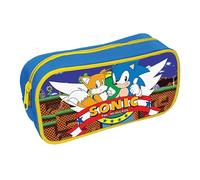 Sonic The Hedgehog - Astuccio rettangolare con cerniera, per ragazze e ragazzi, prodotto ufficiale