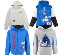 Sonic The Hedgehog - Bambino Ragazzo - Felpa Full Print - Autunno Inverno - Licenza Ufficiale [8091 Grigio - 10 Anni]