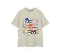 Sonic the Hedgehog Beige Group Faces T-shirt a maniche corte Ragazzi