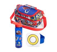 Sonic the Hedgehog Blu Sticker book Lunch Bag Bottiglia e Snack Pot Ragazzi