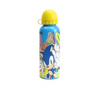 Sonic The Hedgehog Bottiglia Riutilizzabile, Bottiglia D'acqua in Alluminio per Bambino, Borraccia da Viaggio, Capacità 500 ML (Giallo)