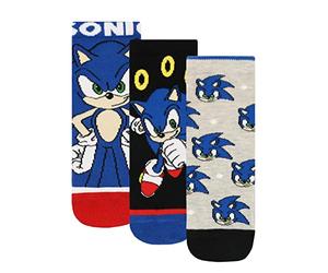 Sonic The Hedgehog Calzini Confezione da 3 per Ragazzi Multicolore 27-30