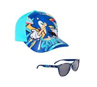 Sonic The Hedgehog Cappellino Baseball e Occhiali da Sole per Ragazzi, Occhiali da Sole con Protezione UV, Cappellino Estivo per Bambino