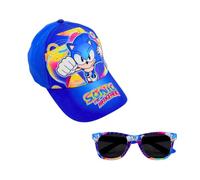 Sonic The Hedgehog Cappellino da Baseball e Occhiali da Sole per Ragazzi, Occhiali da Sole con Protezione UV, Cappellino Estivo per Bambino