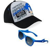 Sonic The Hedgehog Cappello Bambino e Occhiali da Sole Bambino Set Cappello con Visiera e Occhiali da Sole Bambini con Protezione UV Cappello Baseball Regolabile Regali per Gamer, Taglia unica