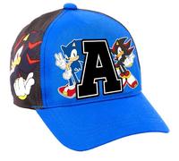 Sonic The Hedgehog Cappello da baseball personalizzato per ragazzi, con lettera personalizzabile, regolabile, protezione UV al 100%, cappello estivo per vacanze estive, colore blu, età 5-12 anni
