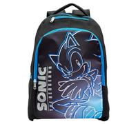 Sonic the Hedgehog Character Line - Zaino per la scuola, colore: nero/blu, 44 cm (altezza) x 30 cm (larghezza) x 12 cm (profondità), nero/blu, 44cm (H) x 30cm (W) x 12cm (D)