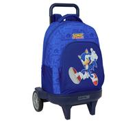 Sonic - Zaino grande con ruote, compatto evoluzione, rimovibile, ideale per bambini di diverse età, comodo e versatile, qualità e resistenza, 33 x 22 x 45 cm