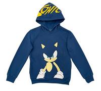 Sonic The Hedgehog - Felpa con cappuccio da ragazzo, con coda, ombra e nocche, Navy, 6-7