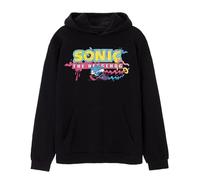 Sonic The Hedgehog Felpa con Cappuccio Nera da Uomo con Logo Psichedelico | Felpa Vibrant Graphic | Calda Felpa con Cappuccio per i Fan di Sonic | Abbigliamento da Gioco iconico