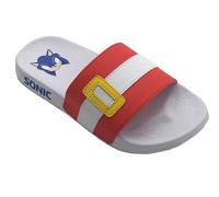 Sonic The Hedgehog Infradito da piscina per ragazzi o ragazze, sandali per bambini, pantofole da spiaggia, blu, taglia 28-36 EU, bianco, 34 EU