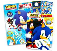 Sonic the Hedgehog Libro da colorare per bambini dai 4 agli 8 anni - Bundle con pagine da colorare Sonic e Shadow, attività, giochi più adesivi sonici, altro ancora | Set di libri di attività Sonic